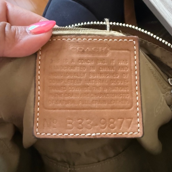 Pre owned , Vintage Tan Brown Leather COACH B33-9877 Crossbody Hobo Handbag - Picture 3 of 6